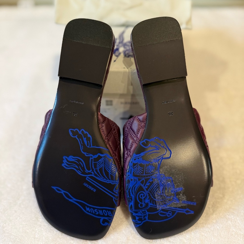 Burberry Quilted Slides in Rich Purple - Picture 4 of 5